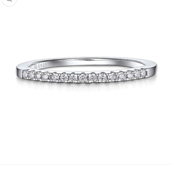 Jewelry - NEW moissanite sterling silver wedding band ring